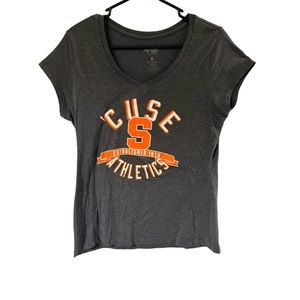 SYRACUSE UNIVERSITY Tee Shirt Top G-III 4her V-Neck Gray Women’s Size XL